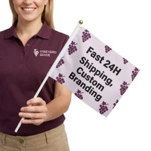 Custom Hand Waving Flags for Voting Promotion Fade Resistant White Plastic Pole Full Color Digital Print Low MOQ C