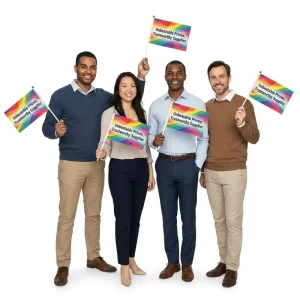Custom Handheld Parade Flags Durable Single Sided Print for Sports Event Cheering White Plastic Pole Bulk Order