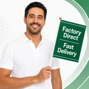 Custom Handheld Waving Flags Factory Supply Digital Printed Polyester Flags for Charity Walks and Fundraisers Bulk Orders