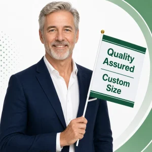 Custom Handheld Waving Flags Factory Supply Digital Printed Polyester Flags for Community Events and Races Bulk Orders
