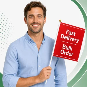 Custom Handheld Waving Flags Factory Supply Digital Printed Polyester Flags for Election Rallies and Marches Bulk Orders