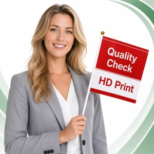 Custom Handheld Waving Flags Factory Supply Digital Printed Polyester Flags for Street Parades and City Events Bulk Orders C