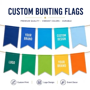 Custom Hanging Bunting Flags Promotional String Banner with Printed Pennants for Event Decoration Advertising and Business Use