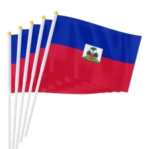 Custom High Quality Design Haiti Celebratory Event Decoration Small Handheld Flag