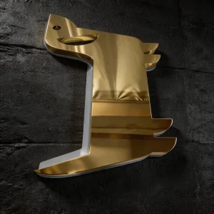 Custom High Quality Mirror Titanium Gold Special Shape Reflective Eco Friendly Indoor Use Stainless Steel Nameplate Brand Wall