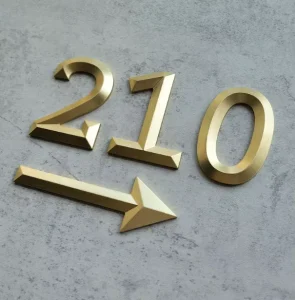 Custom High-end PVC Embossed Letters 3D Spherical Pointed Letters for House Number Signs