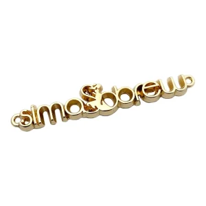 Custom Hollow Letter Sewing Metal Tags Garment Logo Metal Label Embossed Accessory Metal Gold Plate for Dress
