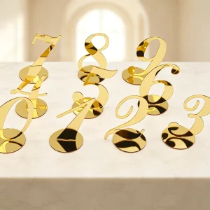 Custom Hollow Out Acrylic Table Number Stand with Laser Cutting Restaurant Wedding Table Number