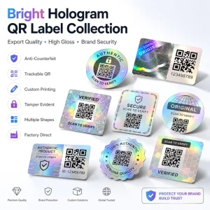 Custom Hologram Anti Fake Stickers Strong Adhesive Anti Counterfeit Stickers for Brand Protection