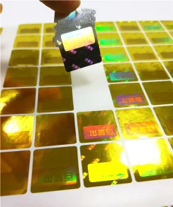 Custom Hologram Logo Sticker Aluminium Brand Sticker Laser Anti counterfeit Labels Anti fake Trademark Self Destructive Label