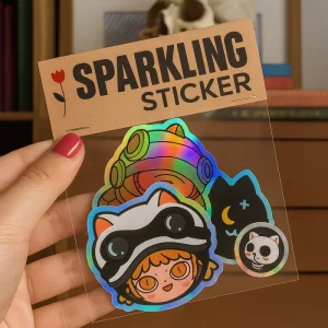 Custom Holographic Sticker Packs Waterproof Vinyl Die Cut Stickers Set For Brand Promotion And Gift
