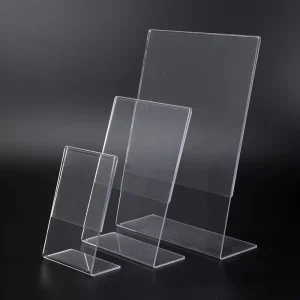 Custom Horizontal Type L Shaped A4 A5 A6 Size Table Acrylic Clear Acrylic Menu Sign Table Place Card Stand