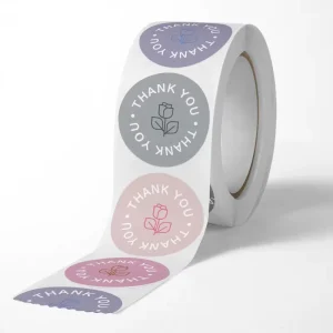 Custom Imprinted 1 Inch Self-Adhesive Sticker Roll Label Waterproof Eco Friendly Glossy Paper for Candle Craft Custom Logo Brand