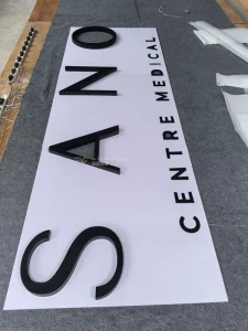 Custom Indoor Acrylic Logo Signage Precision Spray Paint Letters with Full 3M Adhesive Backing Eco Friendly 3 Year Warranty