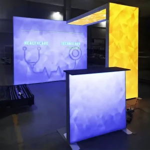 Custom Indoor Light Box Trade Show Advertising Aluminum Frameless Poster Booth Tension Fabric Led Exhibition Light Boxes Banner