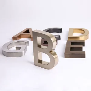 Custom Indoor Outdoor Bronze Letters Stainless Steel Metal Wall Logo Sign Brushed Finish for Company Hospital Advertising Shop
