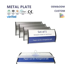 Custom Industrial Machine Equipment Aluminum Nameplate Plated Letterpress Printed Engraved Brand Logo