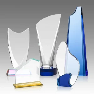 Custom K9 Blank Crystal Trophy Award Laser Engraving Featuring Logo Text