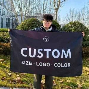 Custom Knitted Polyester Waterproof Digital Printed Wedding Festive Flags with Fiberglass Flagpole Portable Outdoor Banners