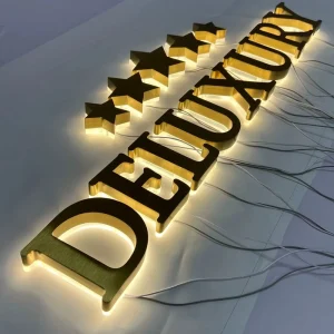 Custom LED Backlit Letters Outdoor Lighted Business Signs 3D LED Backlit Logo Sign Acrylic Outdoor Building Lighted Signs