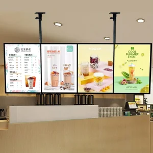 Custom LED Backlit Light Box AC Powered Cold White Lighting Magnetic Advertising Display Fast Food Restaurant