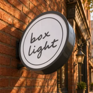 Custom LED Backlit Light Box Sign Outdoor Wall Mounted Projecting Business Storefront Signage Metal Bracket