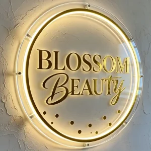 Custom LED Backlit Logo Business Logo Light Metal Sign Illuminate 3D Logo Signs for Outdoor Wall Advertising Beauty Salon Shop