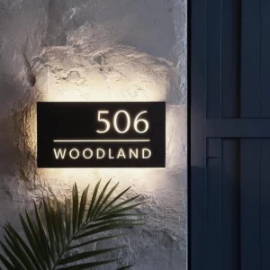 Custom LED Backlit School Address Sign Illuminated Residential Dormitory Number DoorSign AC Power Supply Alphabet