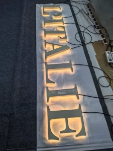 Custom LED Backlit Sign Board Spray Painted 304 Stainless Steel Letters for Indoor Shop Front Brand Wall