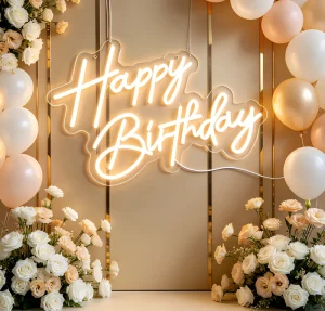 Custom LED Birthday Neon Sign for Party Decor Backdrop Personalized Number Age Neon Light for Women Men Birthday Celebration