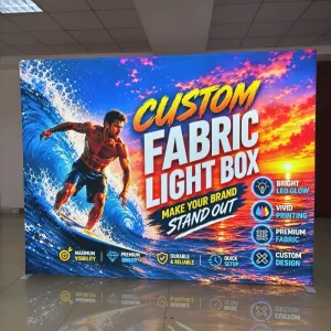 Custom LED Fabric Light Box Display Portable Backlit SEG Fabric Graphic Illuminated Fabric Display for Trade Show Booth