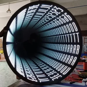 Custom LED Infinite Abyss Mirror Letters Outdoor Free Design RGB Neon Lights Mirror Sign Wall Advertising Companies