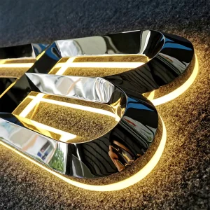 Custom LED Logo Sign Metal Stainless Steel Letters Backlit Signage Business Signboard Outdoor Wall Signs