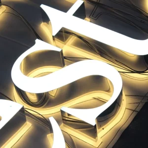 Custom LED Neon Light Sign Shop Store Front Stainless Steel Business Signage Outdoor Backlit Channel Letters