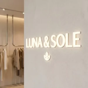 Custom LED Resin Letters Logo Sign Internal Acrylic Front Lit Signage for Clothing Store Boutique Branding