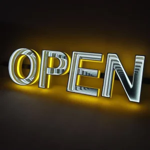 Custom LED Signs Frontlit Letter Custom Mirror Clips 3D Letter Signboard 3D LED Infinity Mirror Letters For Shop