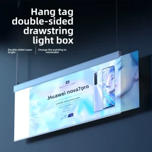 Custom LED Ultra Thin Rectangle Double Sided Pull Frame Aluminum Indoor Advertising Light Box