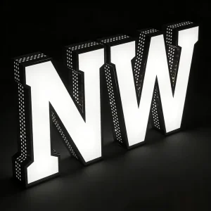 Custom LED Wall Image Side of the Word Luminous Characters Punching Word Luminous Sign 3D Letter Frontlit Letters