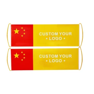 Custom LOGO Portable Cheer Retractable Scrolling Banner Handheld Flag Reusable Pull up Banners