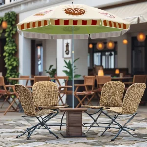 Custom Large Logo UV Sunshade Beach Umbrella Outdoor Advertising Market Parasol