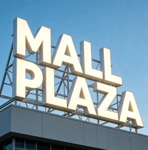 Custom Large Rooftop Letter Sign High Visibility 3D LED Mall Plaza Hotel City Center Commercial Landmark Outdoor Daytime Signage