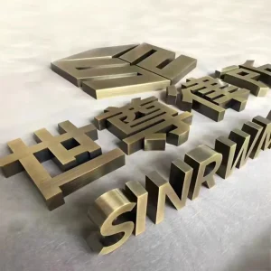 Custom Laser Cut Stainless Steel Wall Mount Brass Signage 3D Metal Indoor Brand Letter Logo Sign Board