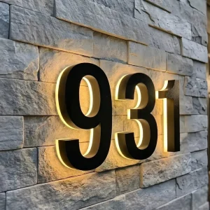 Custom Led Sign Door Number Plate for Business 3D Backlit Logo Channel Acrylic Led Custom Sign for Advertising