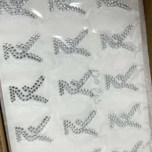 Custom Letters Logo Hotfix Rhinestone High Quality Shiny Clear Crystal Silicone Customized Size Any Garment Premium Heat