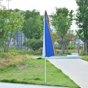 Custom Logo 170cm Galvanized Pole Beach Umbrella Rust Resistant Windproof Advertising Outdoor Sun Parasol