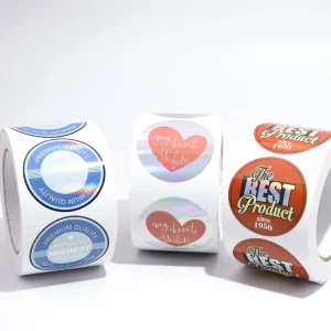 Custom Logo 3D Holographic Reflective Vinyl Label Roll Oil-Proof Adhesive Sticker for Candle Craft Photo Frame