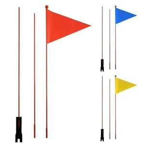 Custom Logo Adjustable Height Go Kart Bicycle Trailer Flag with Fiberglass Pole Waterproof Safety Flags for Outdoor Drive Banner