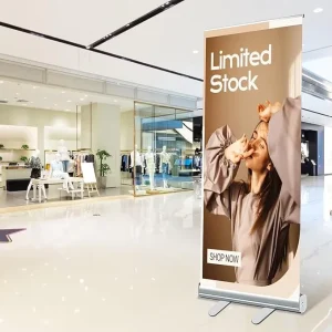Custom Logo Aluminum Lightweight Pull-Up Banners Stand 80 X 200 cm Portable Roll-Up Banner for Shopping Mall Advertising