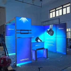 Custom Logo Aluminum SEG Lightbox Exhibition Stand with Dye Sublimation Printing Portable Foldable Design for Trade Shows