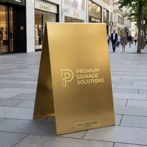 Custom Logo Bespoke Signage Fluorocarbon Coating Heavy Duty Windproof A-frame Sign for Outdoor